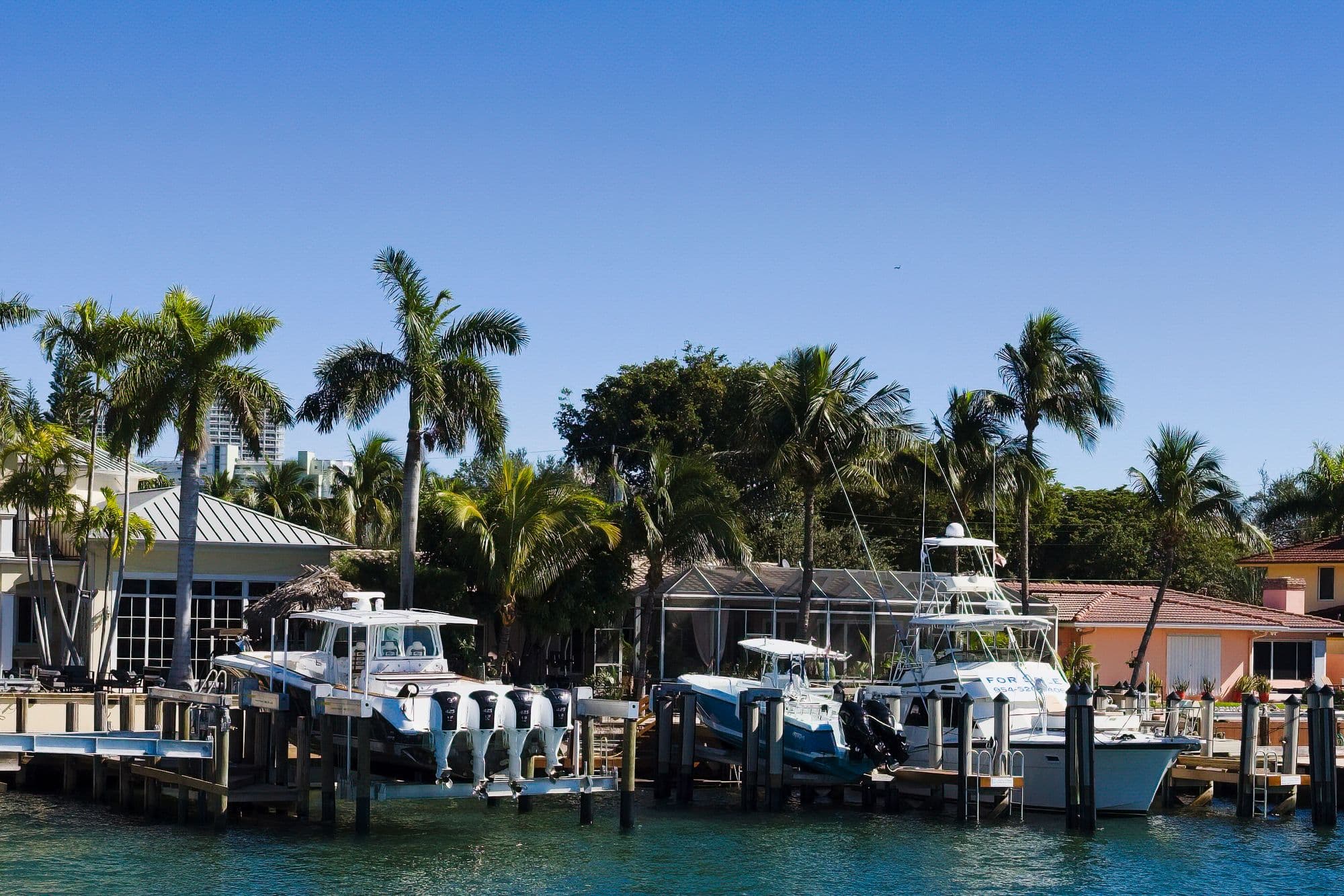 Boats along a Fort Lauderdale canal
